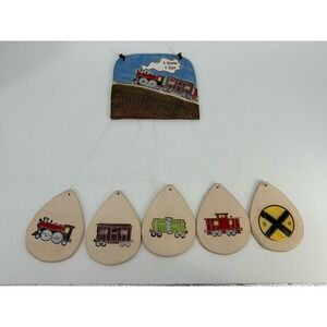 Vintage Handmade Ceramic Railroad Train Wind chime Decoration READ